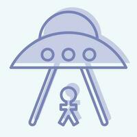 Icon Ufo. related to Space symbol. two tone style. simple design editable. simple illustration vector