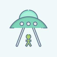 Icon Ufo. related to Space symbol. doodle style. simple design editable. simple illustration vector