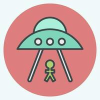 Icon Ufo. related to Space symbol. color mate style. simple design editable. simple illustration vector