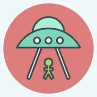 Icon Ufo. related to Space symbol. color mate style. simple design editable. simple illustration vector