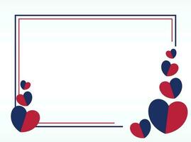 American national holiday background in blue, white, red colors with heart icon. design for banner, greeting card, invitation, social media, web. vector