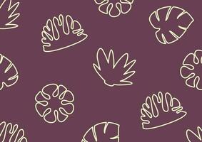 Summer background with attractive color patterns of leaves, plants and flowers icons. vector for banners, greeting cards, social media, gift wrapping.