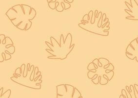 Summer background with attractive color patterns of leaves, plants and flowers icons. vector for banners, greeting cards, social media, gift wrapping.