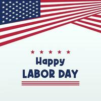 Happy Labor Day template American national holiday illustration with US flag ornament, design for banner, greeting card, invitation, social media, web. vector