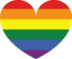 LGBT heart flag, rainbow color love symbol, pride month in June, vector illustration.