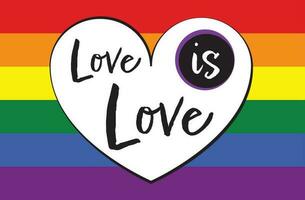 Love is Love, LGBT flag, rainbow color love symbol, pride month in June, vector illustration.