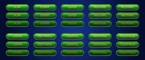 botones para web juego menú o sitio web ui diseño vector