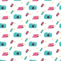 camera laptop work online flash drive pattern vector