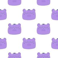 bear baby purple textile animal pattern elements vector