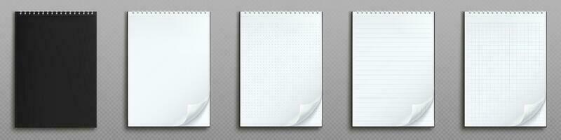 Realistic set of notebook mockups vector