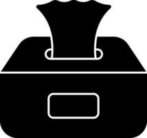 Tissue Paper Box Icon In Black and White vector