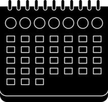 Glyph style of calendar icon for date concept. vector