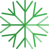 Green snowflake on white background. vector