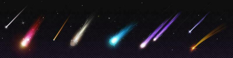 Comet and meteoroid fall speed trail galaxy vector