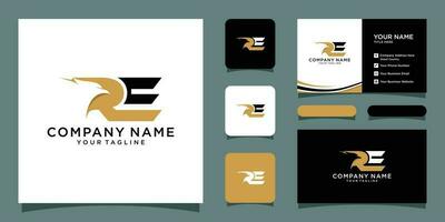 Initial RE eagle logo vector design Premium Vector