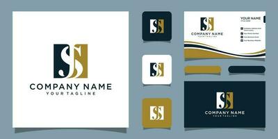 Alphabet letters Initials Monogram logo JS or SJ, J and S.Illustration vector and business card Premium Vector