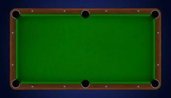 Pool table top view, billiard game background vector