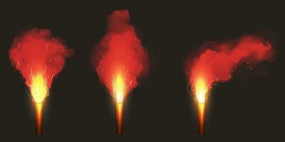 Burn red flare, emergency signal light vector