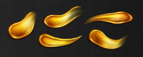 Gold brush paint stroke stain with glitter vector