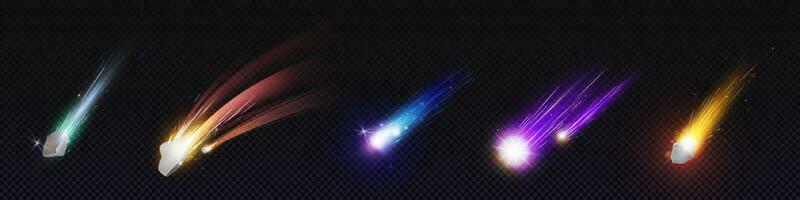 Comet and meteoroid fall speed trail galaxy vector