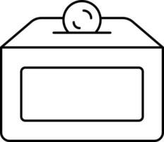 ilustración de dinero caja icono en negro y blanco vector