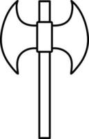 Thin Line Art Of Double Blade Axe Icon. vector