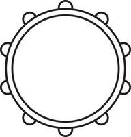 Illustration Of Tambourine Icon In Black and White vector