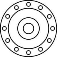 Black Stroke Style Circle Shield Icon Or Symbol. vector