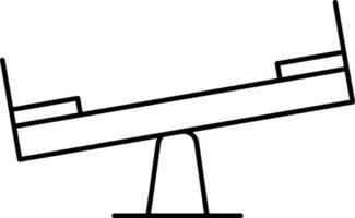 Seesaw Vector Line Icon In Black and White