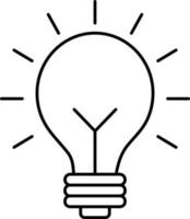 Illuminated Bulb Icon In Black and White vector