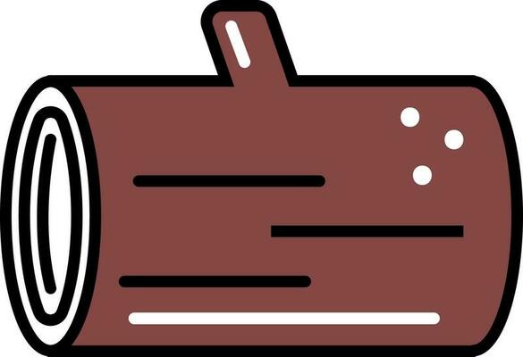 Wood Log Icon In Black and Whiterown Color.
