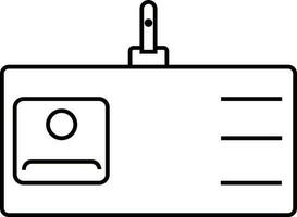 aislado carné de identidad tarjeta icono en negro y blanco vector