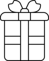aislado envase regalo caja icono en negro y blanco vector