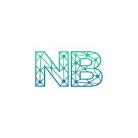Abstract letter NB  logo design with line dot connection for technology and digital business company. vector