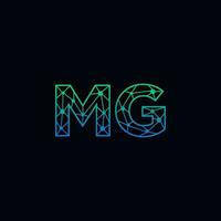 Abstract letter MG logo design with line dot connection for technology and digital business company. vector
