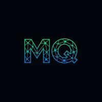 Abstract letter MQ logo design with line dot connection for technology and digital business company. vector