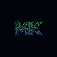 resumen letra mk logo diseño con línea punto conexión para tecnología y digital negocio compañía. vector