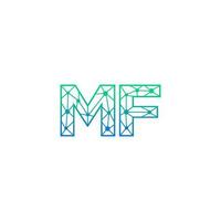 Abstract letter MF logo design with line dot connection for technology and digital business company. vector