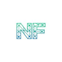 Abstract letter NF logo design with line dot connection for technology and digital business company. vector