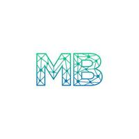 Abstract letter MB logo design with line dot connection for technology and digital business company. vector