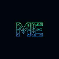 Abstract letter ME logo design with line dot connection for technology and digital business company. vector