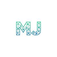 Abstract letter MJ logo design with line dot connection for technology and digital business company. vector