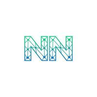 Abstract letter NN logo design with line dot connection for technology and digital business company. vector