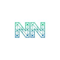 Abstract letter NN logo design with line dot connection for technology and digital business company. vector