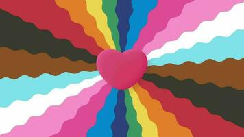 LGBT Rainbow Heart, Gay Pride Concept, LGBTQ Community, Rainbow Animated, 4k video
