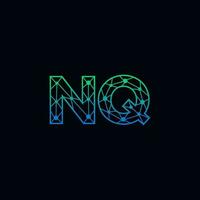 Abstract letter NQ logo design with line dot connection for technology and digital business company. vector