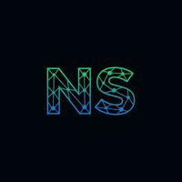 resumen letra ns logo diseño con línea punto conexión para tecnología y digital negocio compañía. vector