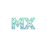 Abstract letter MX logo design with line dot connection for technology and digital business company. vector