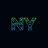 resumen letra Nueva York logo diseño con línea punto conexión para tecnología y digital negocio compañía. vector