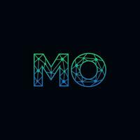 Abstract letter MO logo design with line dot connection for technology and digital business company. vector